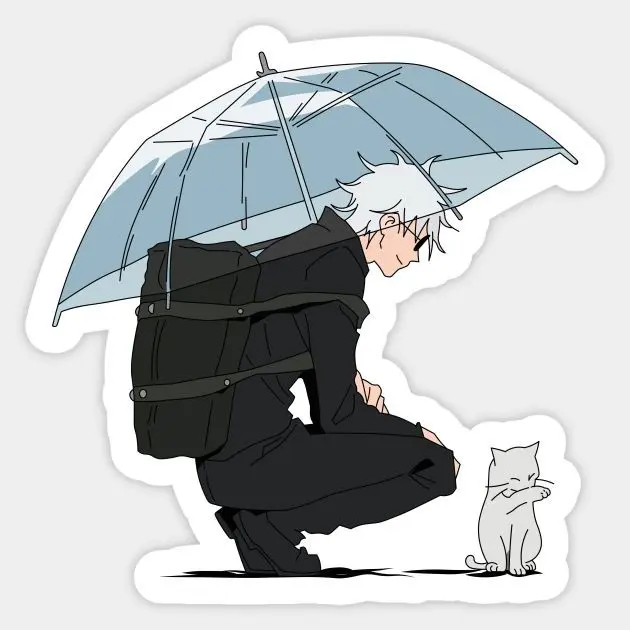 Gojo and cat sticker.